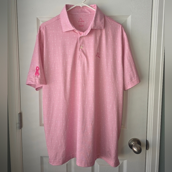 Rhoback Other - Rhoeback Pink Ribbon Breast Cancer Short Sleeve UPF Performance Golf Polo SZL